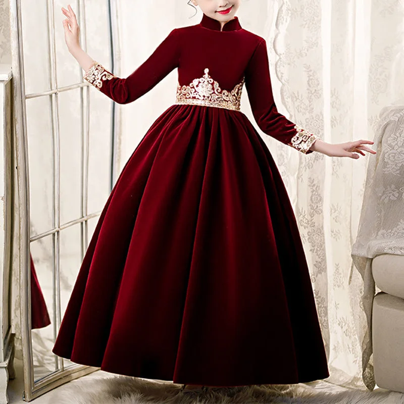 Fantastic Deals Toddler Christening Dress Girl Winter Red Vintage Long Sleeve Princess Pageant Dress Fantastic Deals Toddler Christening Dress Girl Winter Red Vintage Long Sleeve Princess Pageant Dress