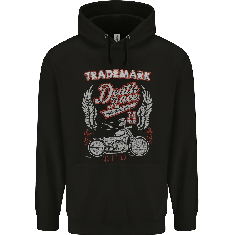 Can't Be Beat Death Race Motorcycle Motorbike Biker Mens 80% Cotton Hoodie