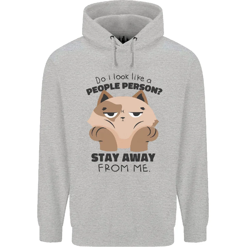 Year-End Clearance Do I Look Like a People Person Funny Cat Mens 80% Cotton Hoodie