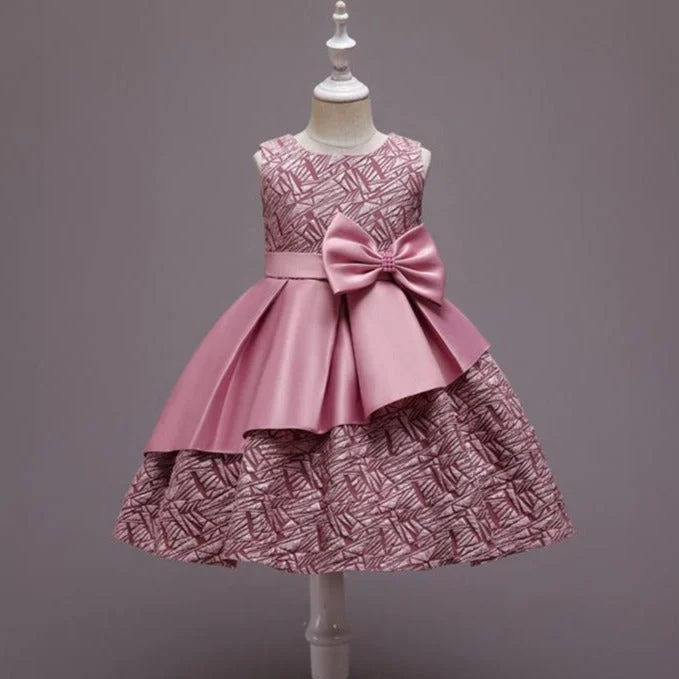 Bonus Savings Baby Girl Formal Princess Dress Girl Summer Bow Decorated Birthday Party Dress