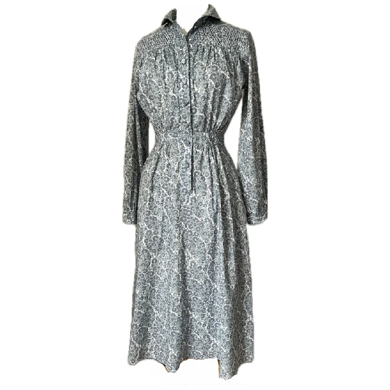 Daily Deals Liberty print pale blue floral early 1970s folky day dress