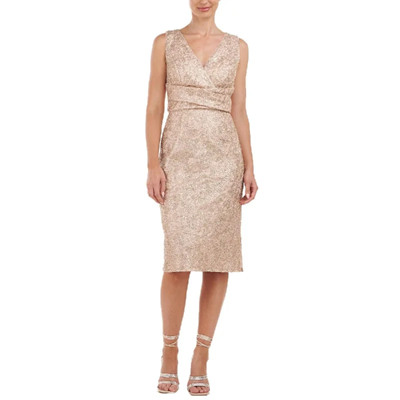 JS Collections Womens Embellished V-Neck Cocktail And Party Dress