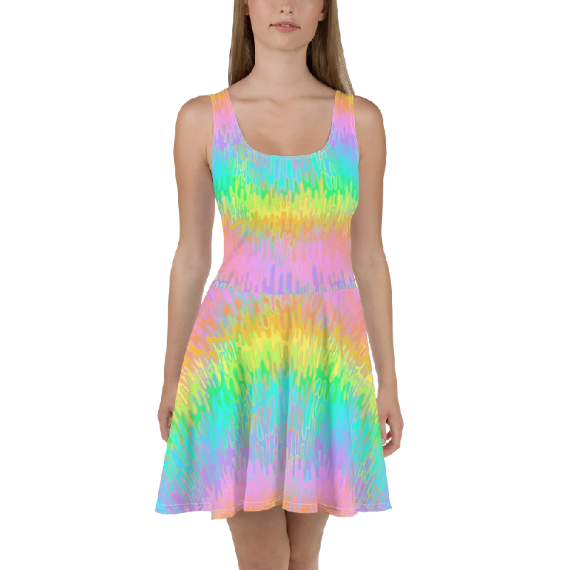 Rainbow Melt Skater Dress