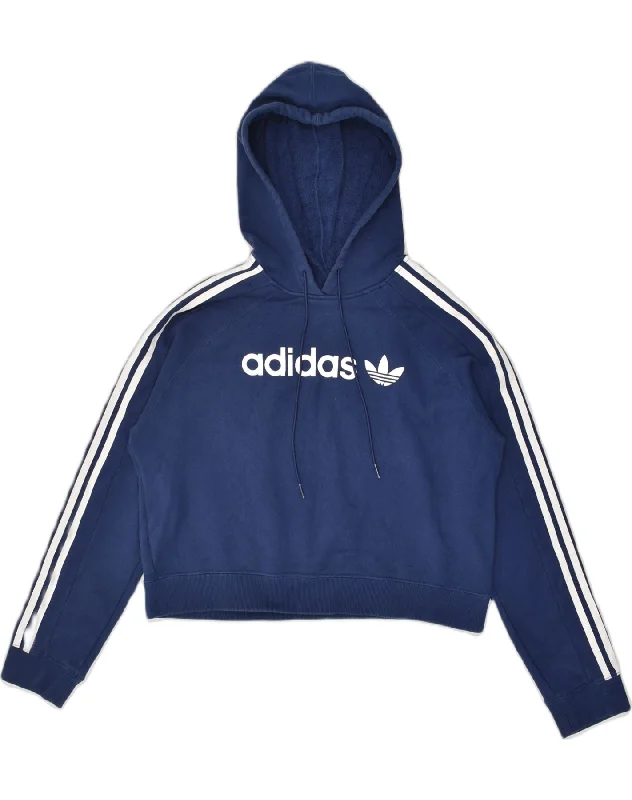 Instant Discount ADIDAS Womens Crop Graphic Hoodie Jumper UK 8 Small Navy Blue Cotton Instant Discount ADIDAS Womens Crop Graphic Hoodie Jumper UK 8 Small Navy Blue Cotton
