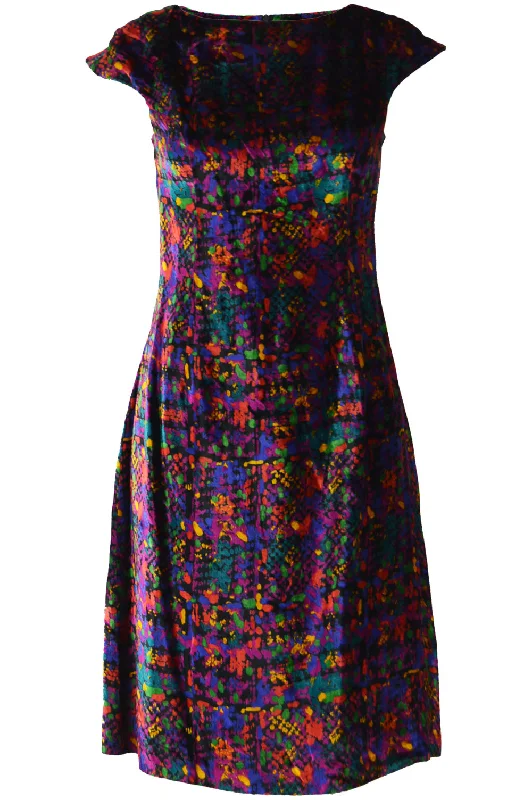 Deal Alert Vintage Patterned Velvet Dress, 1990s