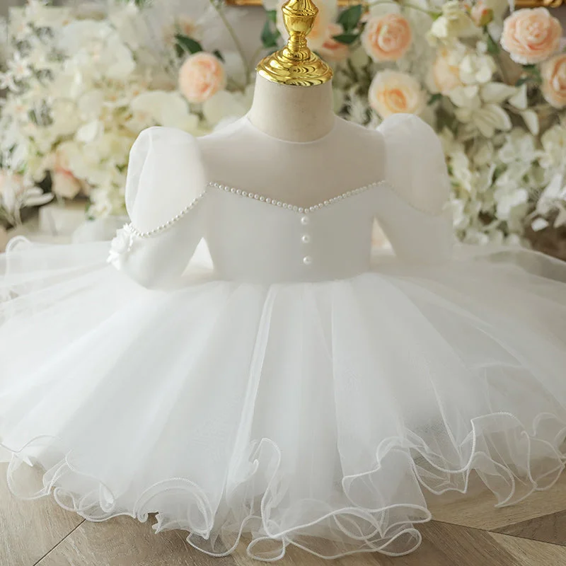 Special Buy Flower Girl Dresses Baby Girl Summer Elegant White Puffy Bow Birthday Princess Dress Special Buy Flower Girl Dresses Baby Girl Summer Elegant White Puffy Bow Birthday Princess Dress