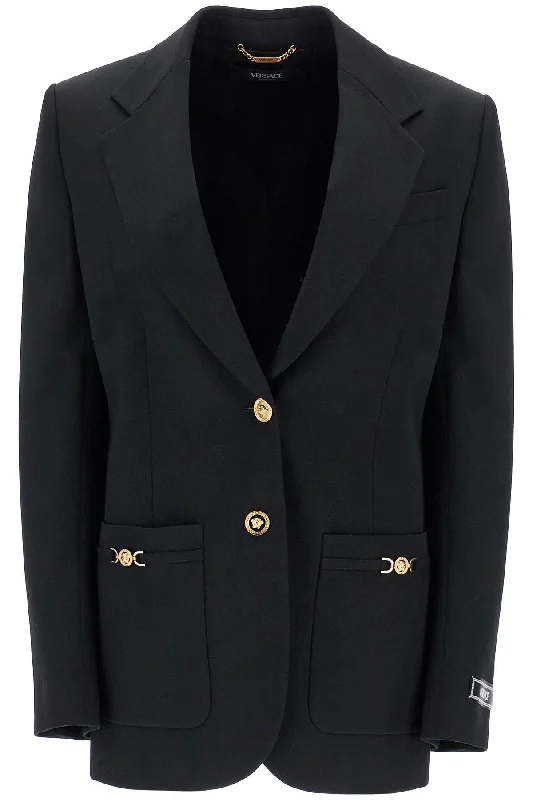 Price Meltdown Single-breasted Wool Stretch Blazer  - Black
