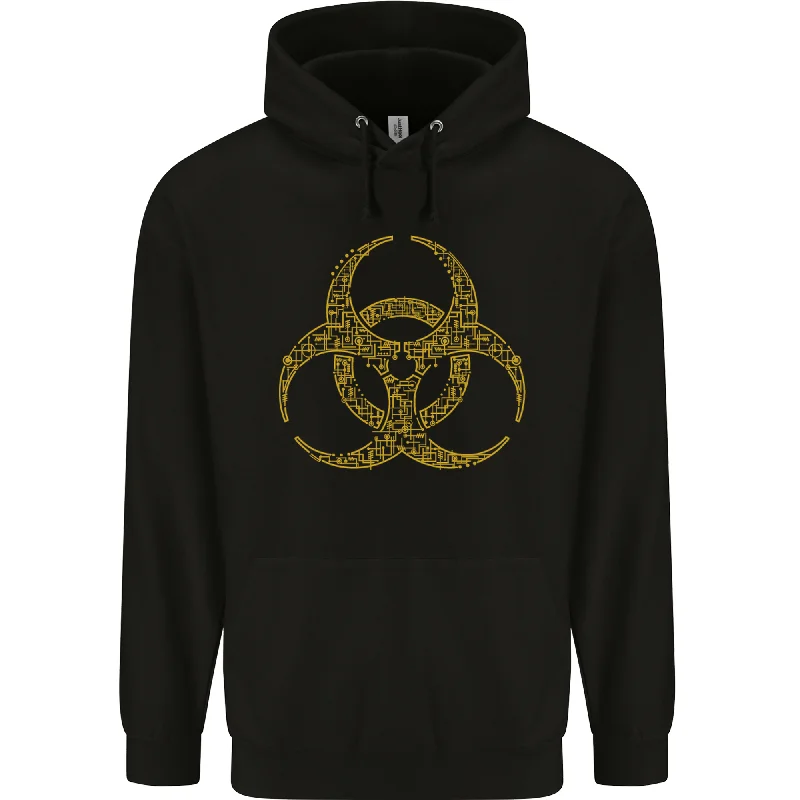 Deal Frenzy Digital Biohazard Gaming Gamer Zombie Mens 80% Cotton Hoodie