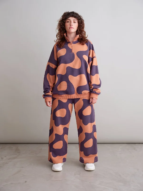 Quick Sale Swirl Zip Sweatshirt Brown