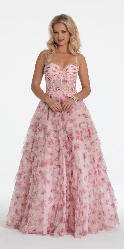 Sweetheart Floral Embellished Corset Corkscrew Ballgown