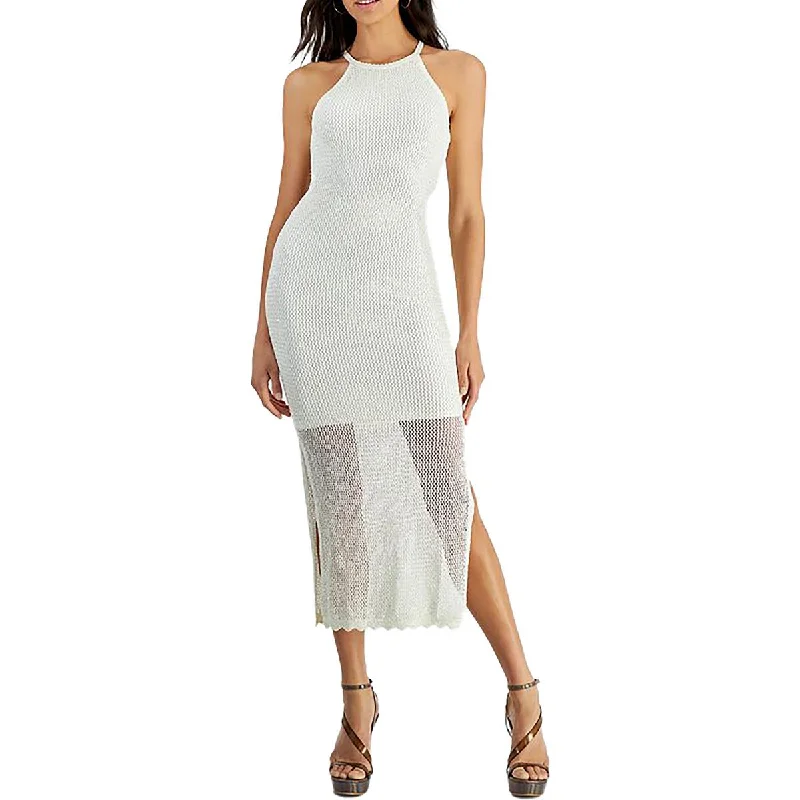 Guess Womens Lana Mesh Open Back Maxi Dress