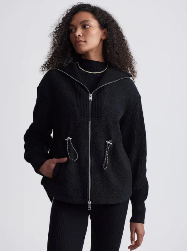 Varley Renea Fleece Jacket in Black