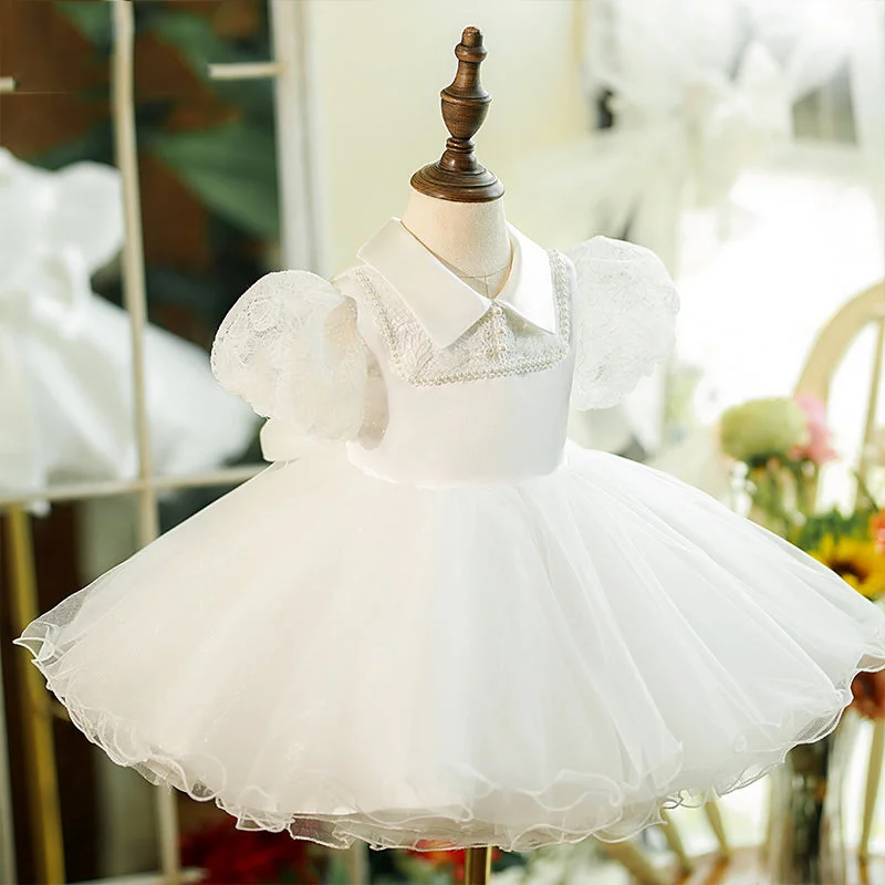 Special Price Baby Girl Dress Toddler Whit Puff Sleeve Textured Beaded Fluffy Christening Dress Special Price Baby Girl Dress Toddler Whit Puff Sleeve Textured Beaded Fluffy Christening Dress