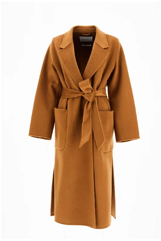 Buy Now Celia Wrap Coat Robe Style  - Brown