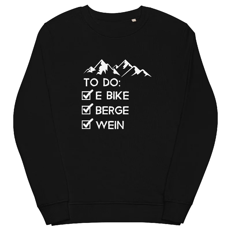 Major Savings To Do Liste - E-Bike, Berge, Wein - Unisex Premium Organic Sweatshirt
