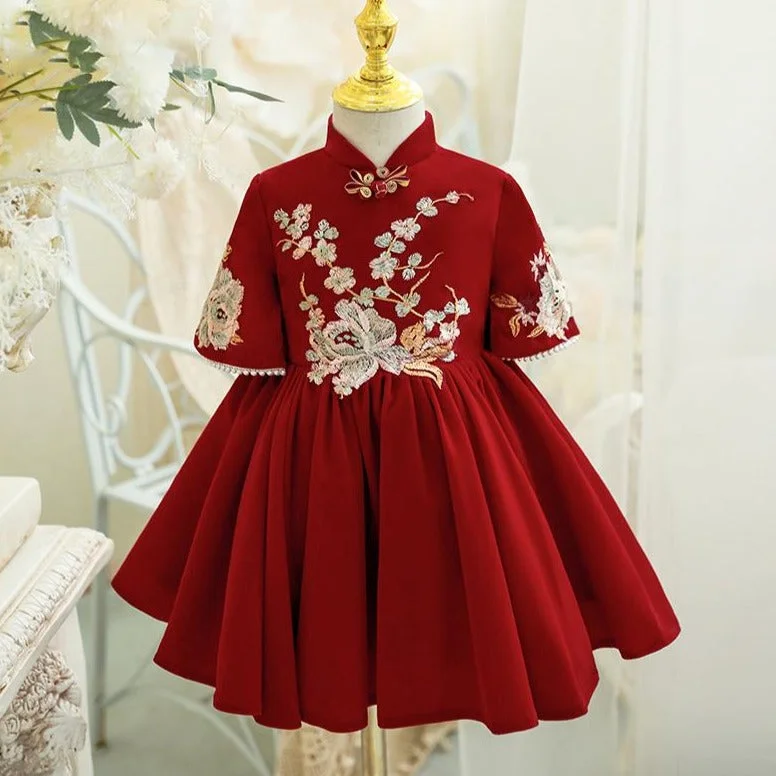 Price Drop Alert Girl Christmas Dress Baby Girl Elegant Embroidery Flower Girl Dress Princess Dress