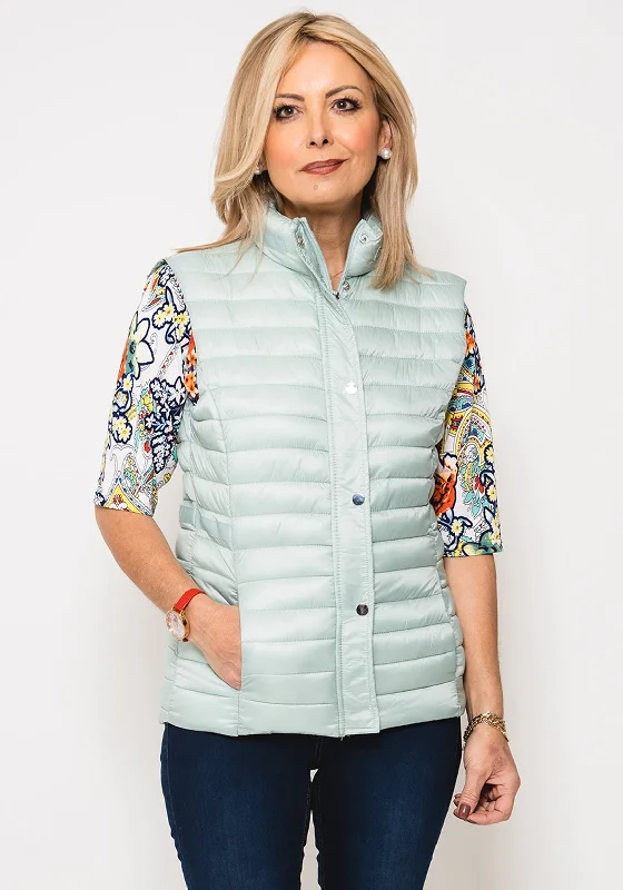 Unbeatable Prices Leon Collection Ribbon Trim Quilted Gilet, Mint Green