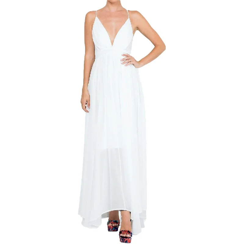 Exclusive Preview Meghan LA Womens Full Length V-Neck Maxi Dress