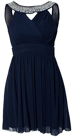 Fantastic Offers Trim Cross Front Dress Blue