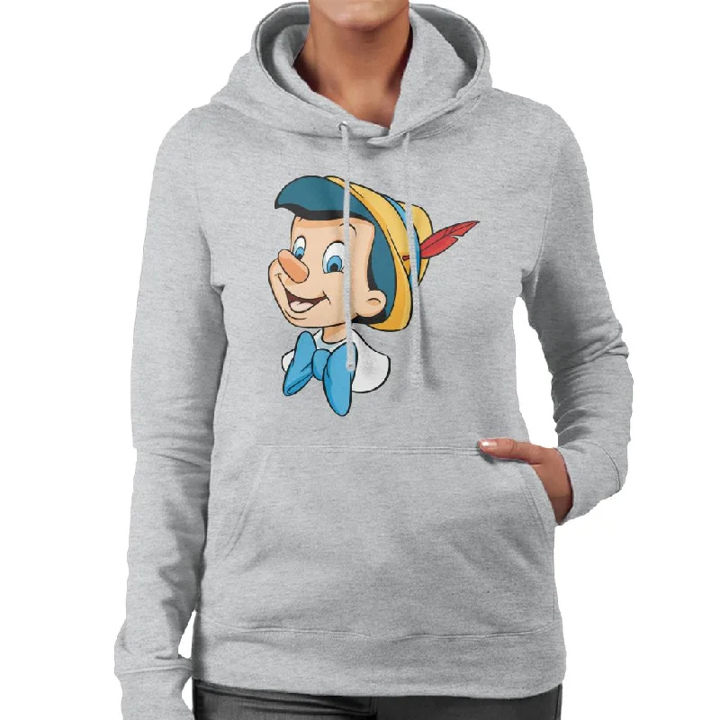 Special Buy Disney Pinocchio Bow Tie Smile Women's Hooded Sweatshirt