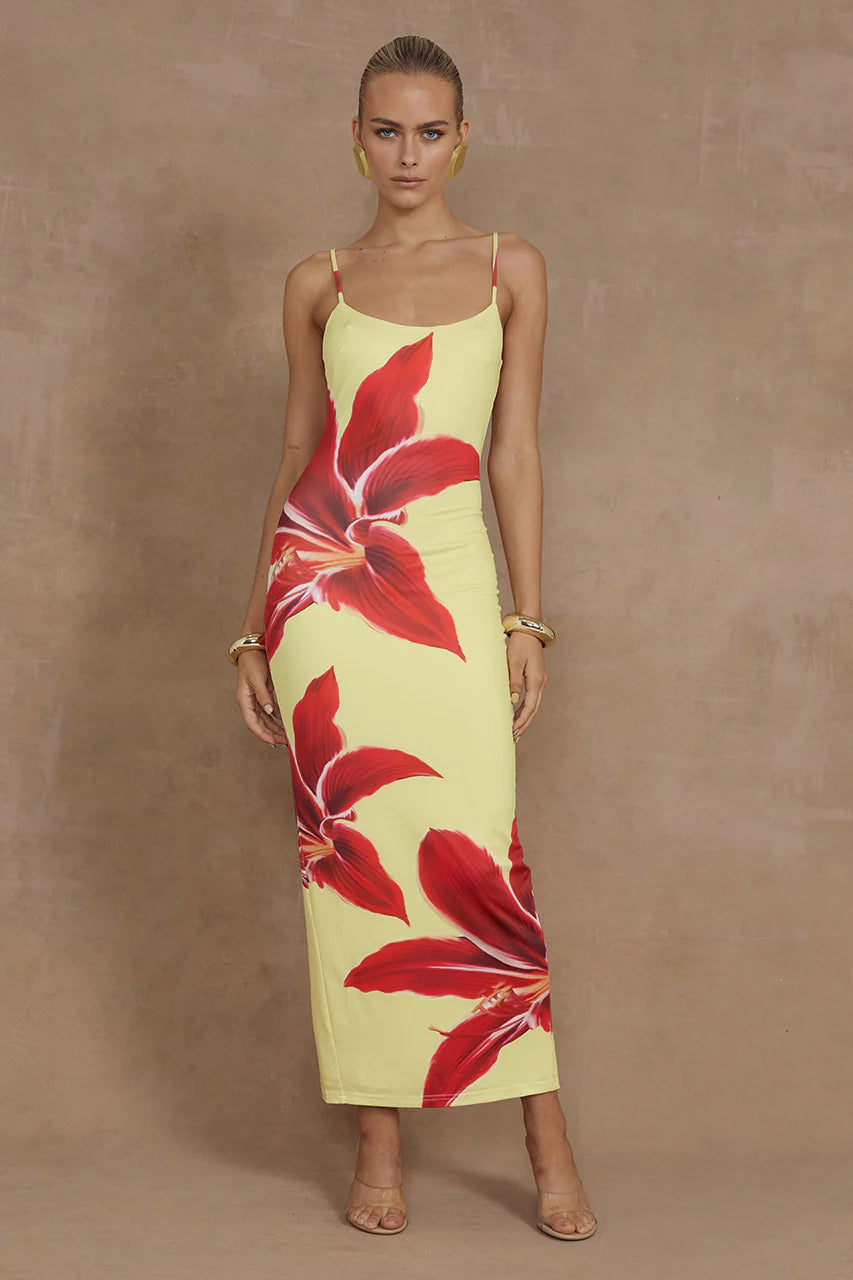 Fantastic Offers Runaway The Label Deia Midi Dress in Yellow Lily