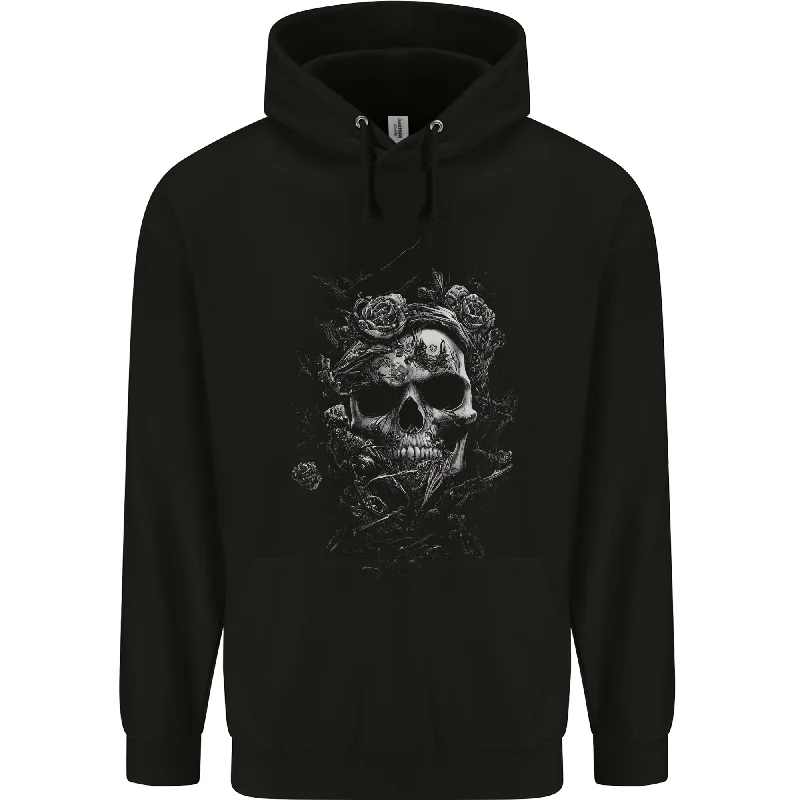 Buy More, Save More Dark Skull Dark Heart Gothic Goth Mens 80% Cotton Hoodie