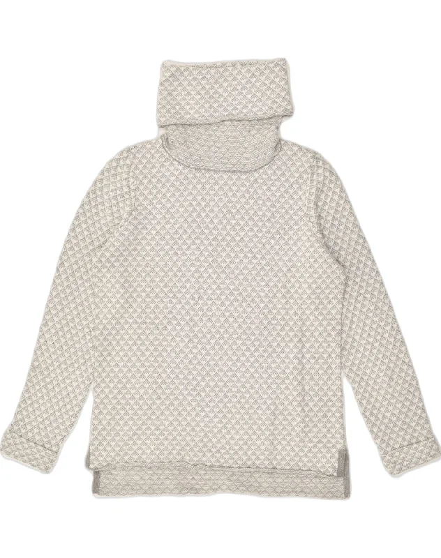 Fantastic Offers FAT FACE Womens Roll Neck Jumper Sweater UK 10 Small Grey Cotton