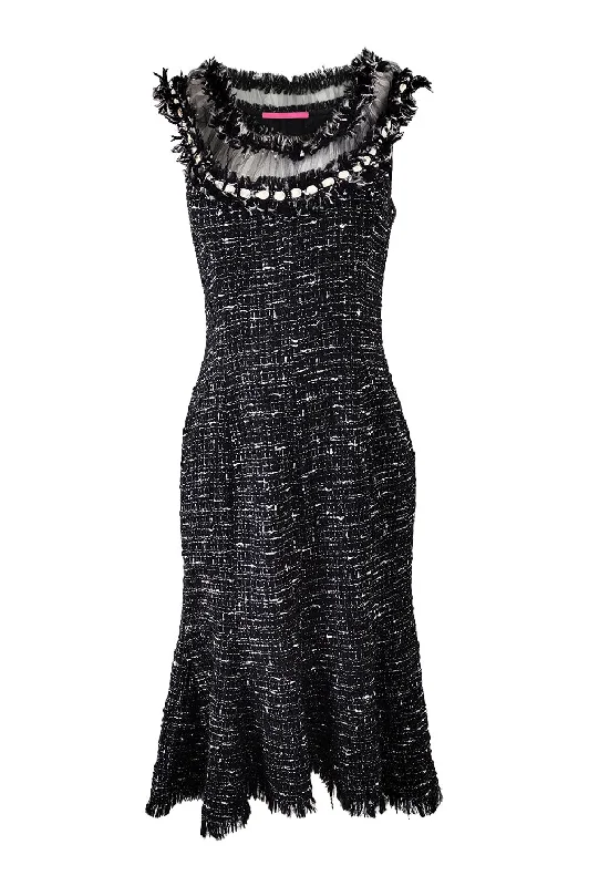 Instant Savings Emanuel Ungaro Vintage Black & White Tweed Dress