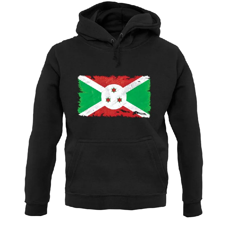 Warehouse Sale Burundi Grunge Style Flag Unisex Hoodie