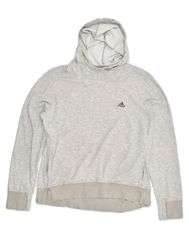 Don’t Miss Out ADIDAS Womens Hoodie Jumper UK 14 Large Grey Cotton