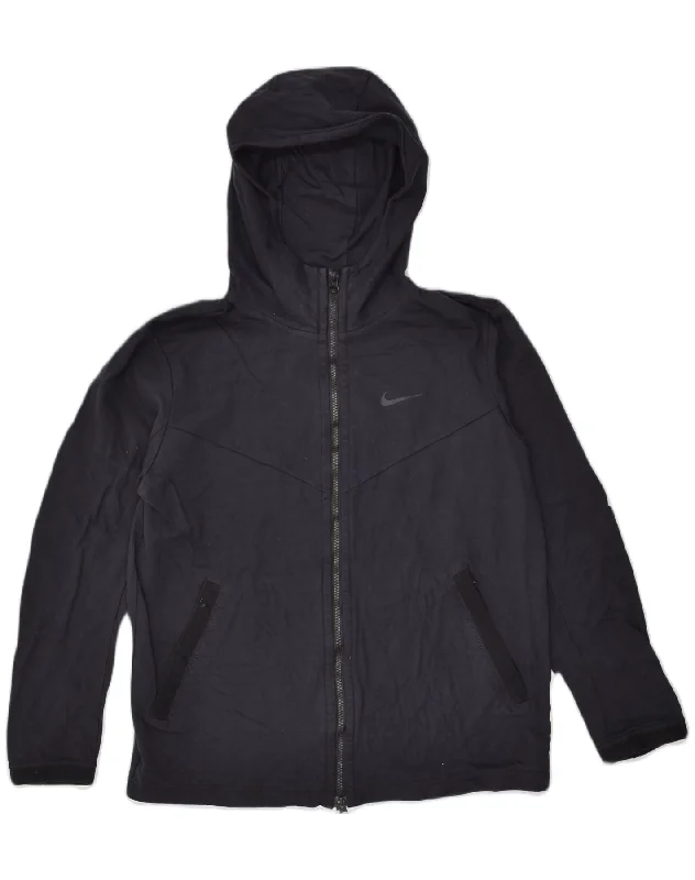 Markdowns NIKE Womens Loose Fit Zip Hoodie Sweater UK 14 Medium Black Viscose