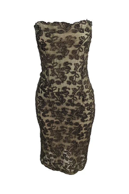 Deal Dash Emanuel Ungaro Vintage Green Mesh Party Dress, 2000s