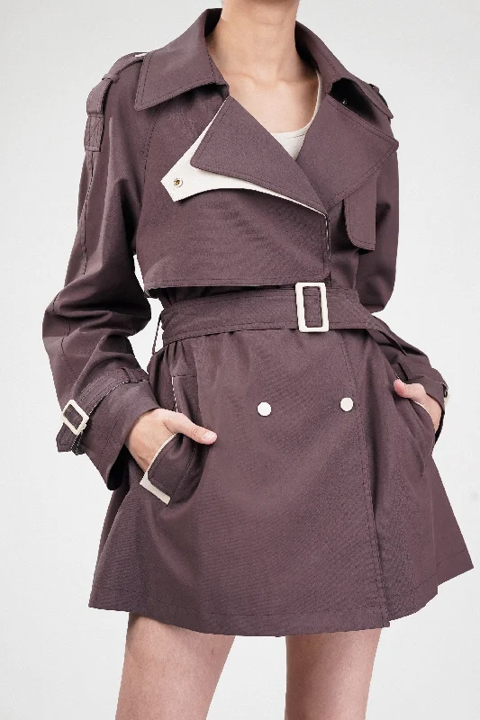 Special Discount Mulberry Wine Trench Coat