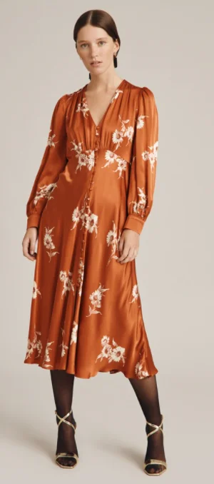 YEAR-End Clearance Millie Dress Rust Bouquet