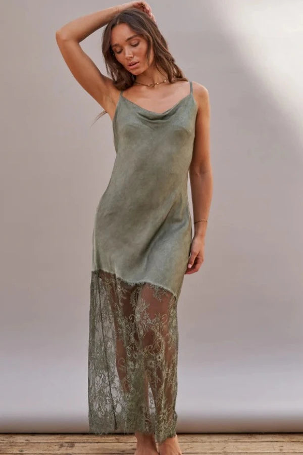 Massive Deals Charli Sandrine Slip Dress in Khaki