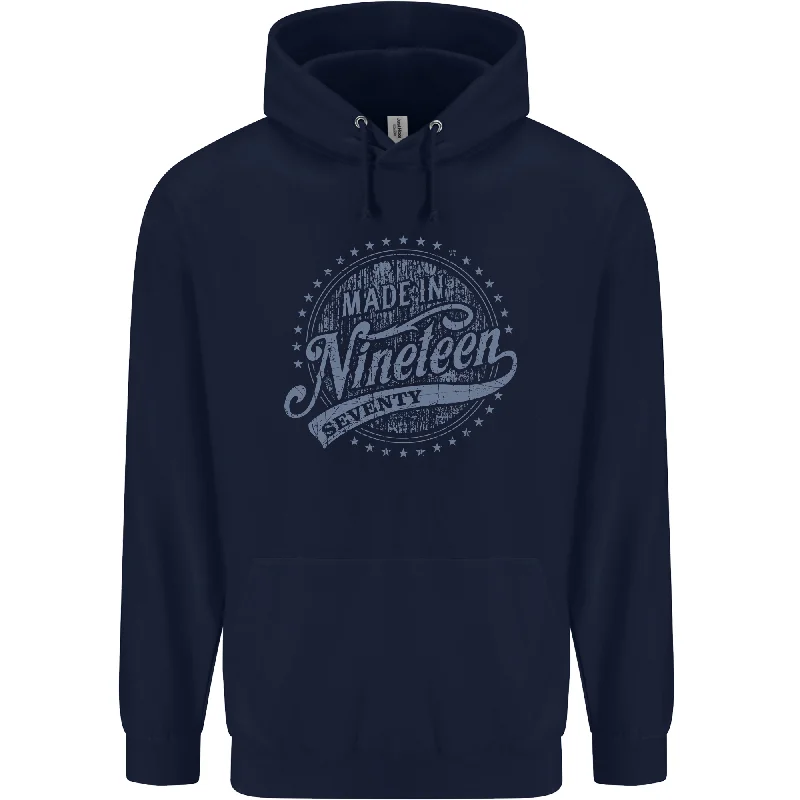 Factory Direct Sale Distressed 54th Birthday Made In 1970 Mens 80% Cotton Hoodie Navy Blue Factory Direct Sale Distressed 54th Birthday Made In 1970 Mens 80% Cotton Hoodie Navy Blue