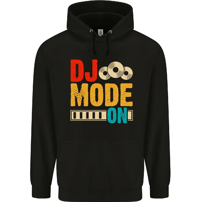 Stock Clearance DJ Mode On DJing Music Mens 80% Cotton Hoodie