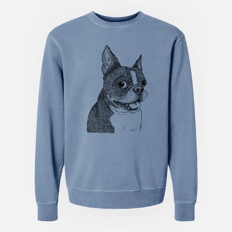 Sale Event Bare Ralphie the Boston Terrier - Unisex Pigment Dyed Crew Sweatshirt