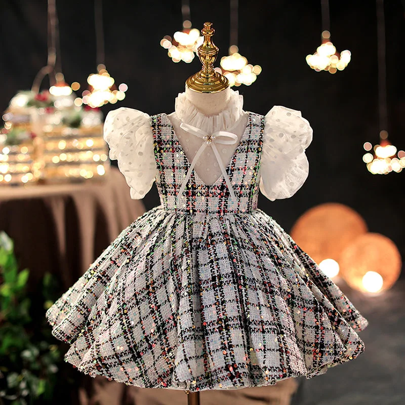 Early Access Baby Girl Formal Party Dresses Girl Summer Vintage Sweet Sequin Princess Dress