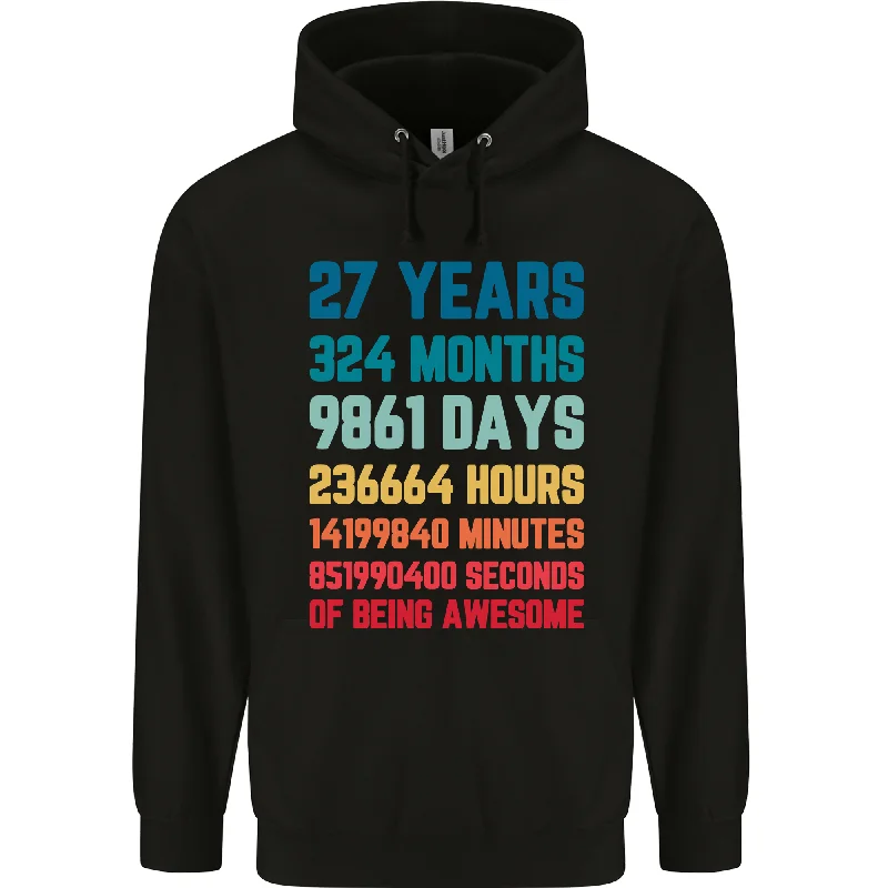 Amazing Deals 27th Birthday 27 Year Old Mens 80% Cotton Hoodie