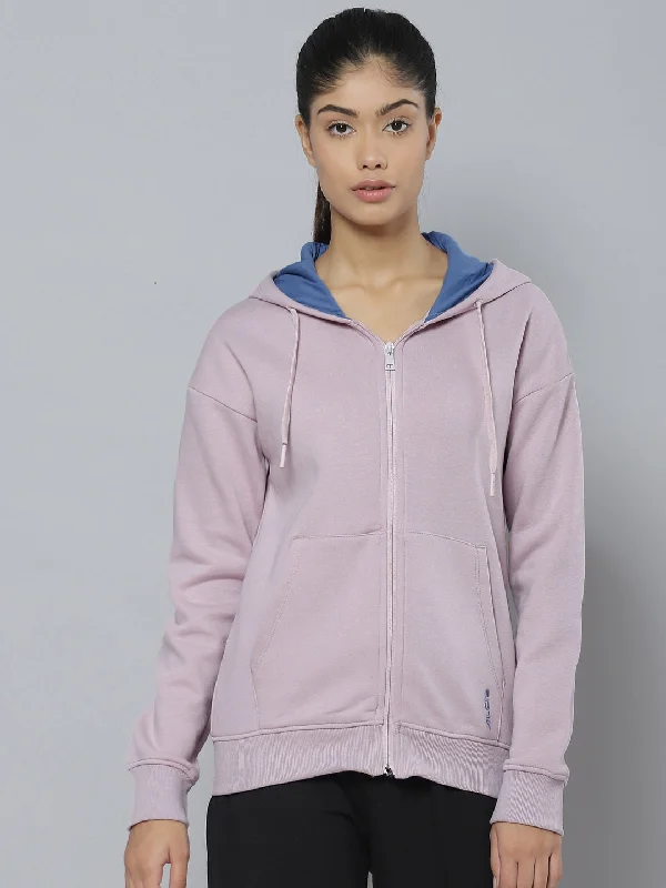 Alcis Women Lavender Hooded Sweatshirt