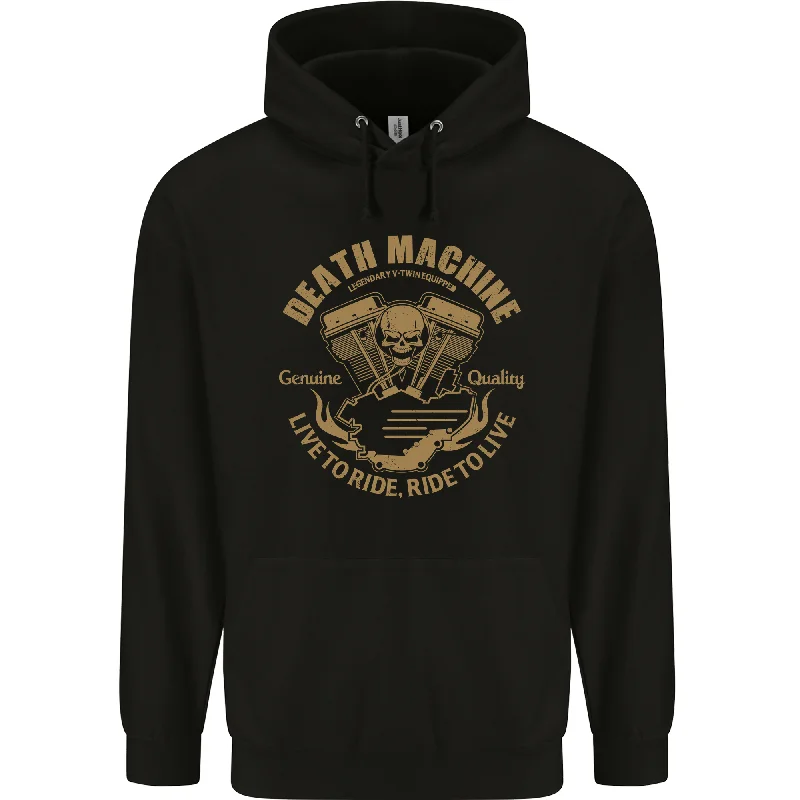 Value Deals Death Machine Biker Motorcycle Motorbike Mens 80% Cotton Hoodie