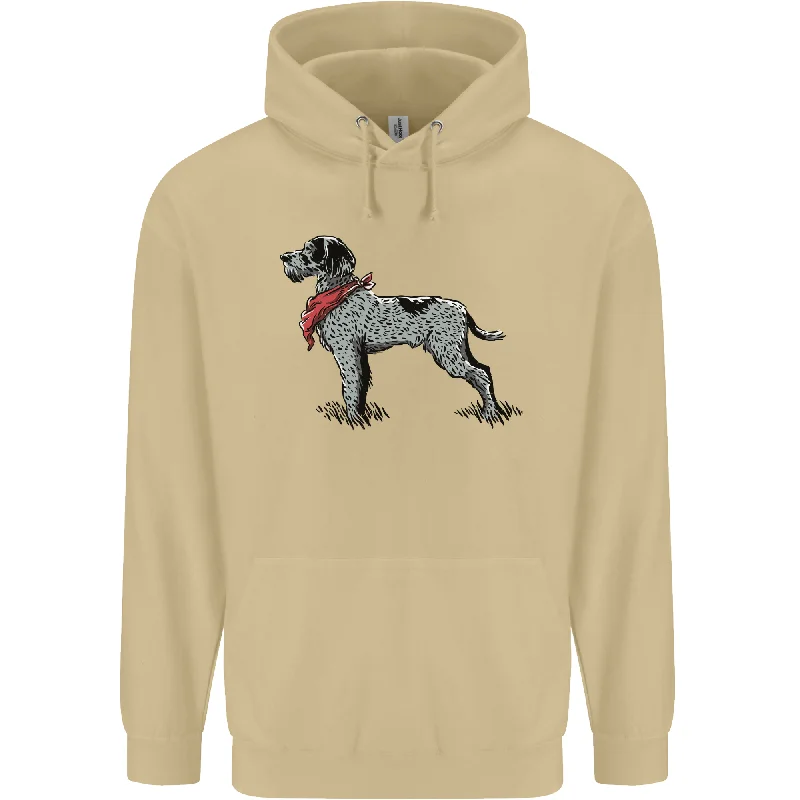 Amazing Deals German Wirehaired Pointer With Neck Scarf Mens 80% Cotton Hoodie
