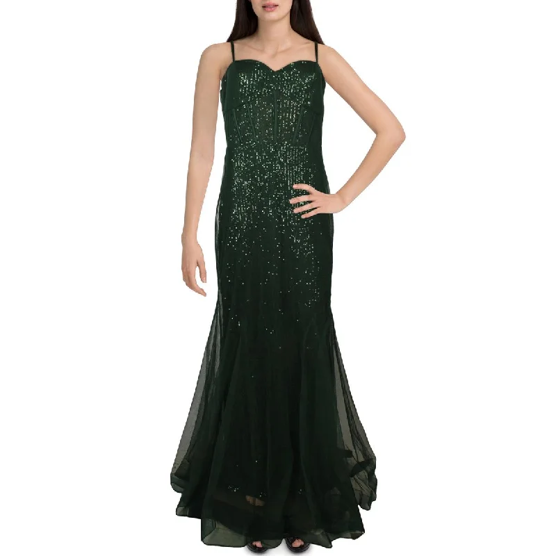 Xscape Womens Sequined Long Evening Dress