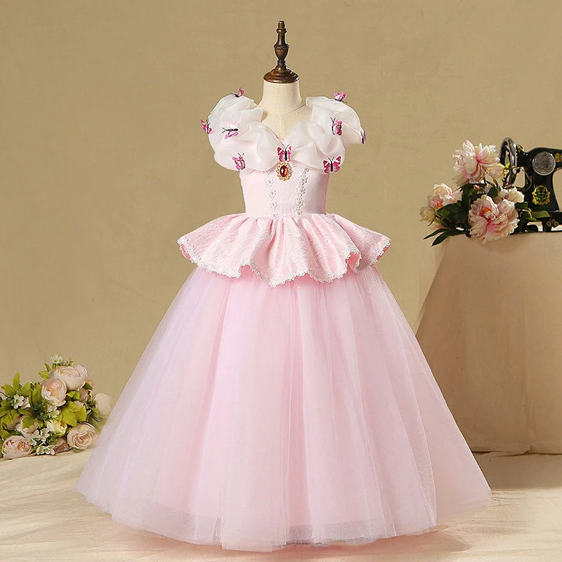 Weekend Special Girl Summer Butterfly Puffy Birthday Party Dress