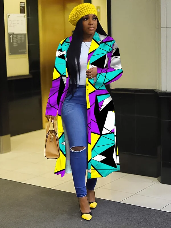 Super Bargain Women Trench Turn Down Collar Casual New Extra Long Coat