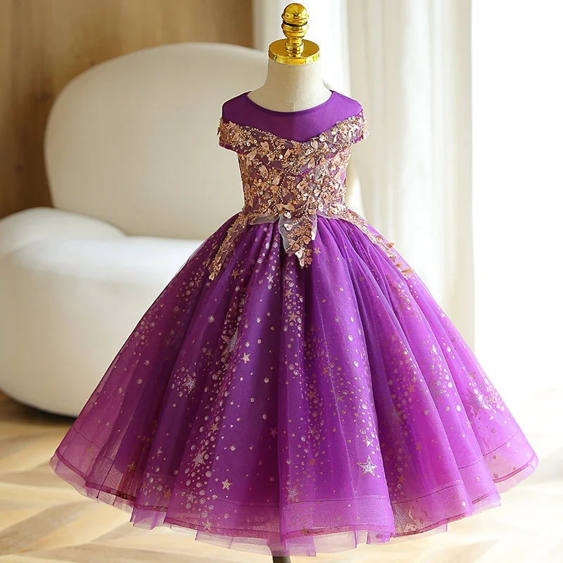 Closeout Sale Toddler Ball Gowns Girl Summer Princess Dress Purple Sequin Fluffy Dress Closeout Sale Toddler Ball Gowns Girl Summer Princess Dress Purple Sequin Fluffy Dress