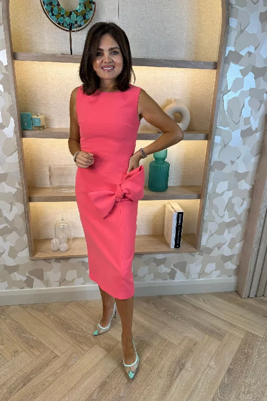 Best Deals Marissa Bow Front Dress In Coral