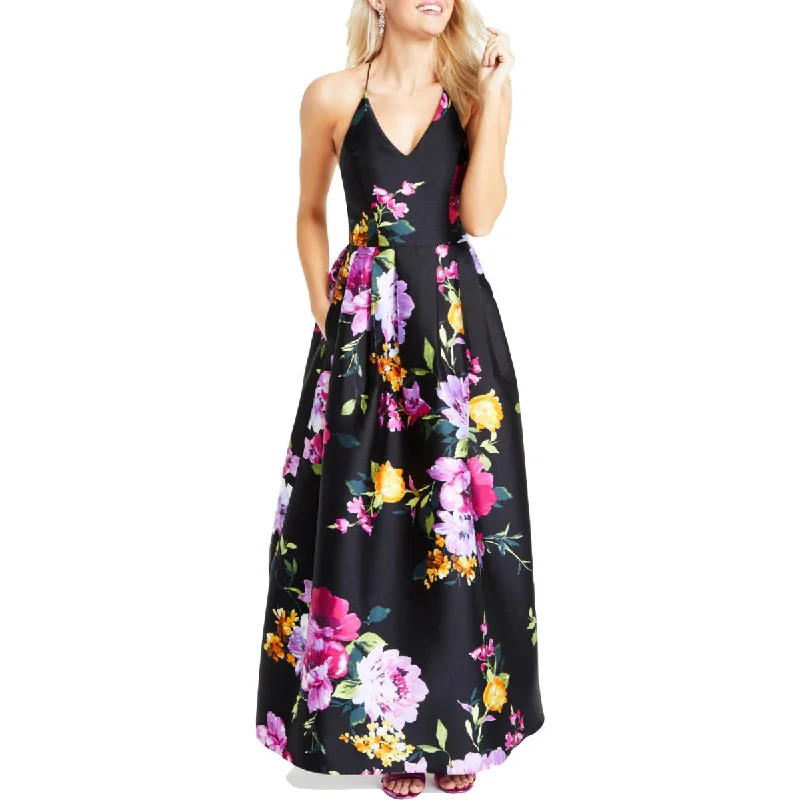 Holiday Sale BCX Womens Juniors Criss-Cross Back Long Fit & Flare Dress