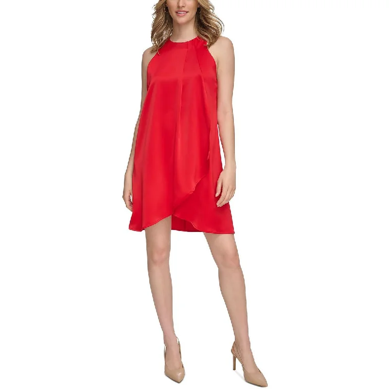 Calvin Klein Womens Satin Shift Dress